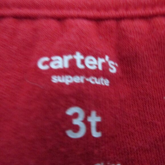 Carters Christmas Shirt Toddler Girls 3T Red Long Sleeve Heart Pullover Holiday - Picture 5 of 7